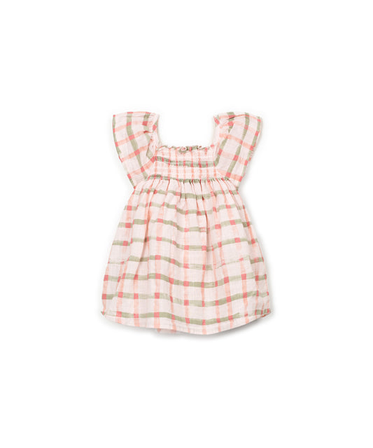Vestido tejido estampado trasera