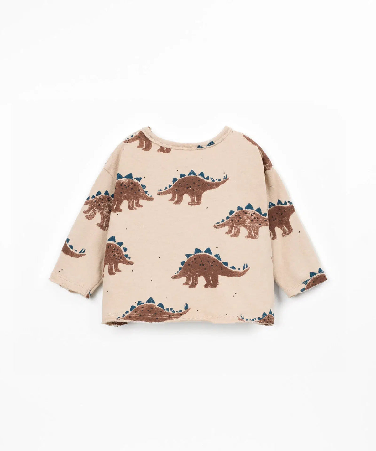 Camiseta Bebé Algodón Beige Dinosaurios de Play Up - detalle.