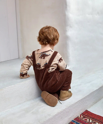 Camiseta Bebé Algodón Beige Dinosaurios de Play Up - imagen de colección.