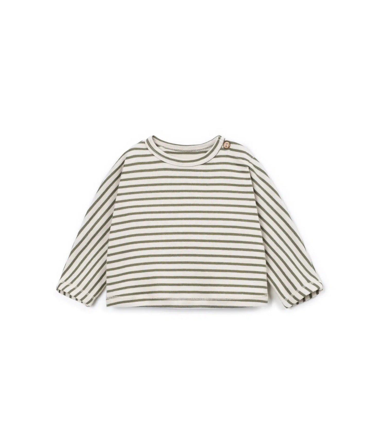 Camiseta Bebé Algodón Orgánico Cruda de Play Up - vista frontal.