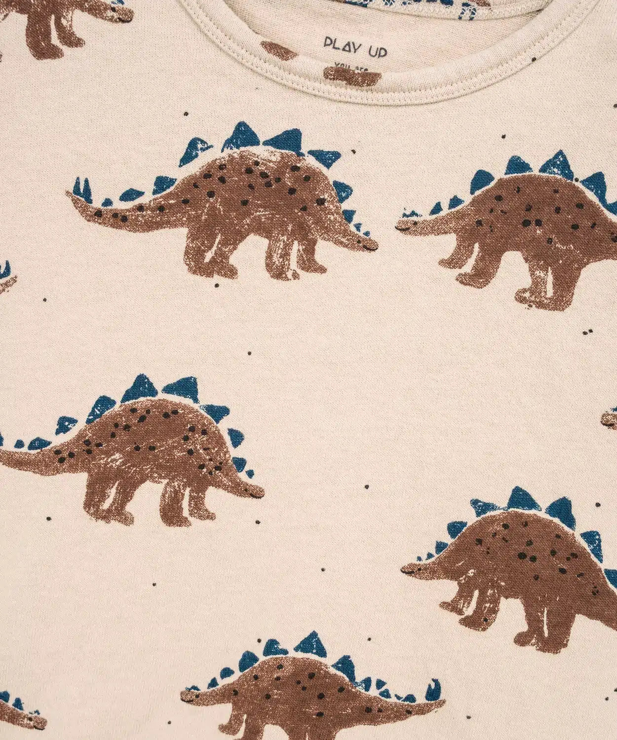 Camiseta Niño Algodón Beige Dinosaurios de Play Up - detalle.