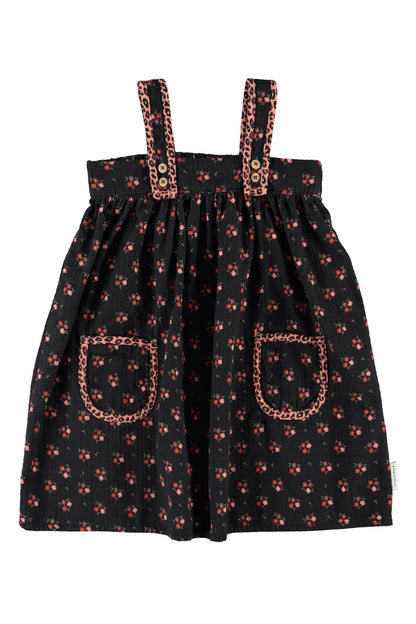 Vestido de niña negro con flores de Piupiuchick.