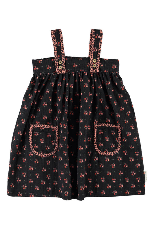 Vestido de niña negro con flores de Piupiuchick.