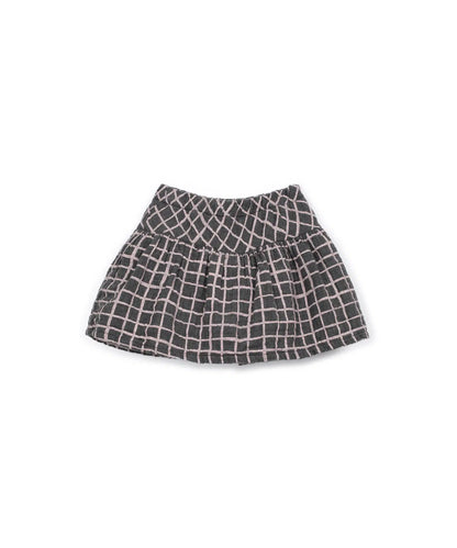 Falda pantalón Niña Algodón Gris Cuadros Rosas de Play Up - vista frontal.
