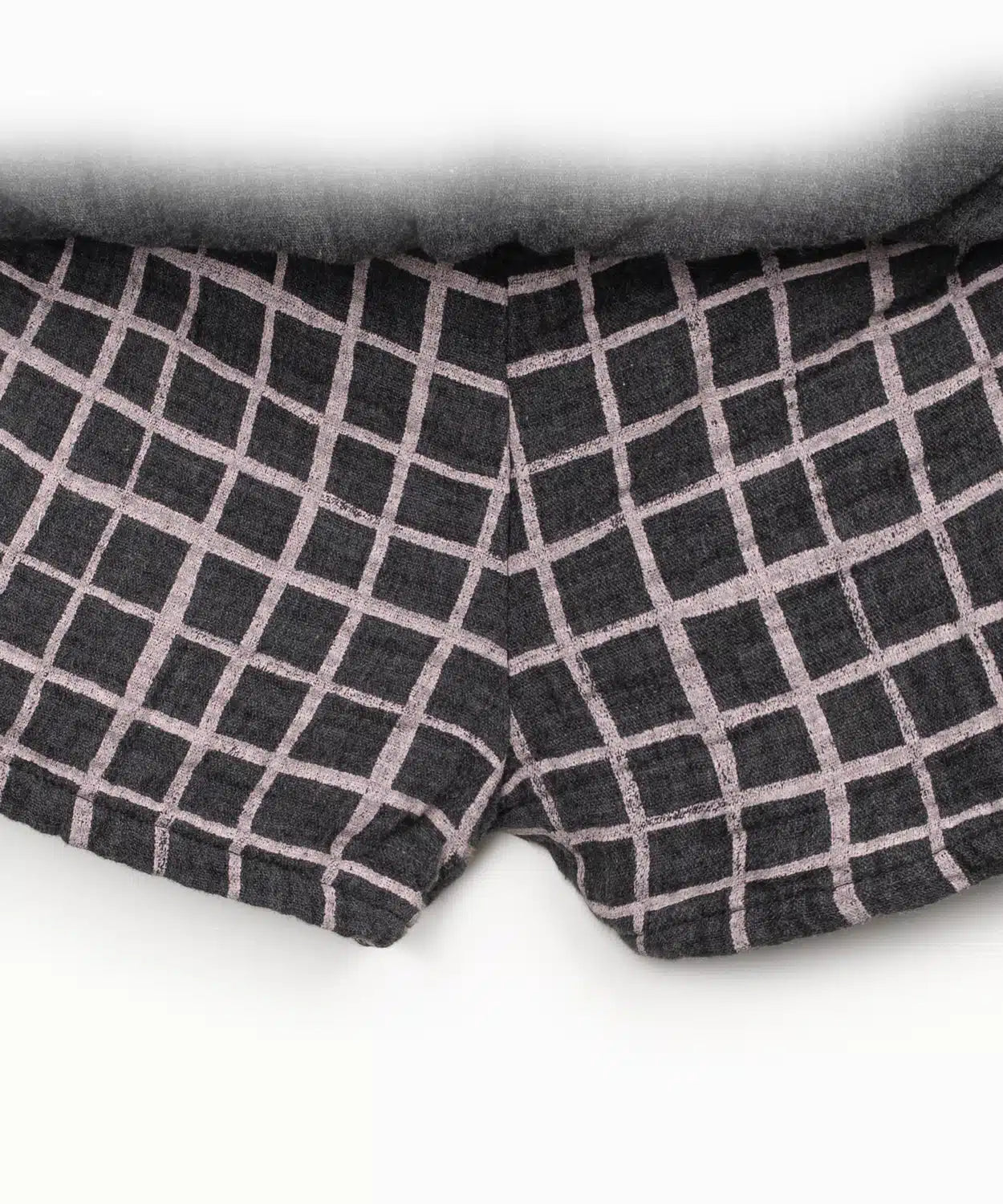 Falda pantalón Niña Algodón Gris Cuadros Rosas de Play Up - detalle.
