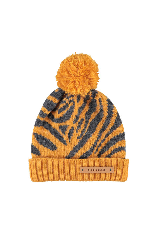 Gorro de niño naranja con cebra de Piupiuchick.