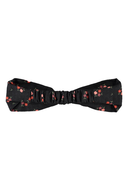 Parte trasera de diadema de niña negro con flores multicolor de piupiuchick.