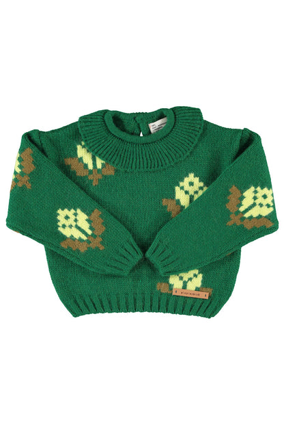 Jersey de niña verde con flores de Piupiuchick.