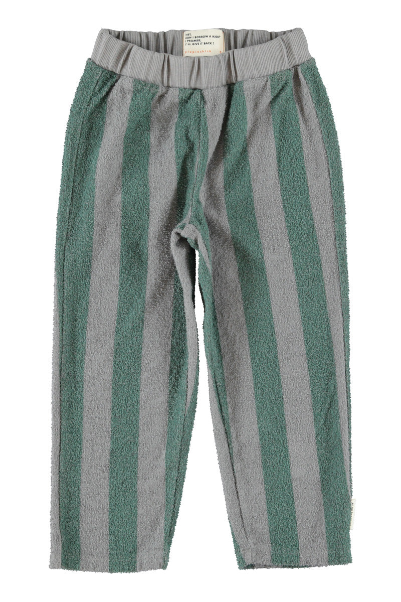 Pantalón Jogger de niño gris y verde con rayas de Piupiuchick.