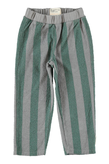 Pantalón Jogger de niño gris y verde con rayas de Piupiuchick.