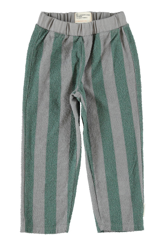 Pantalón Jogger de niño gris y verde con rayas de Piupiuchick.