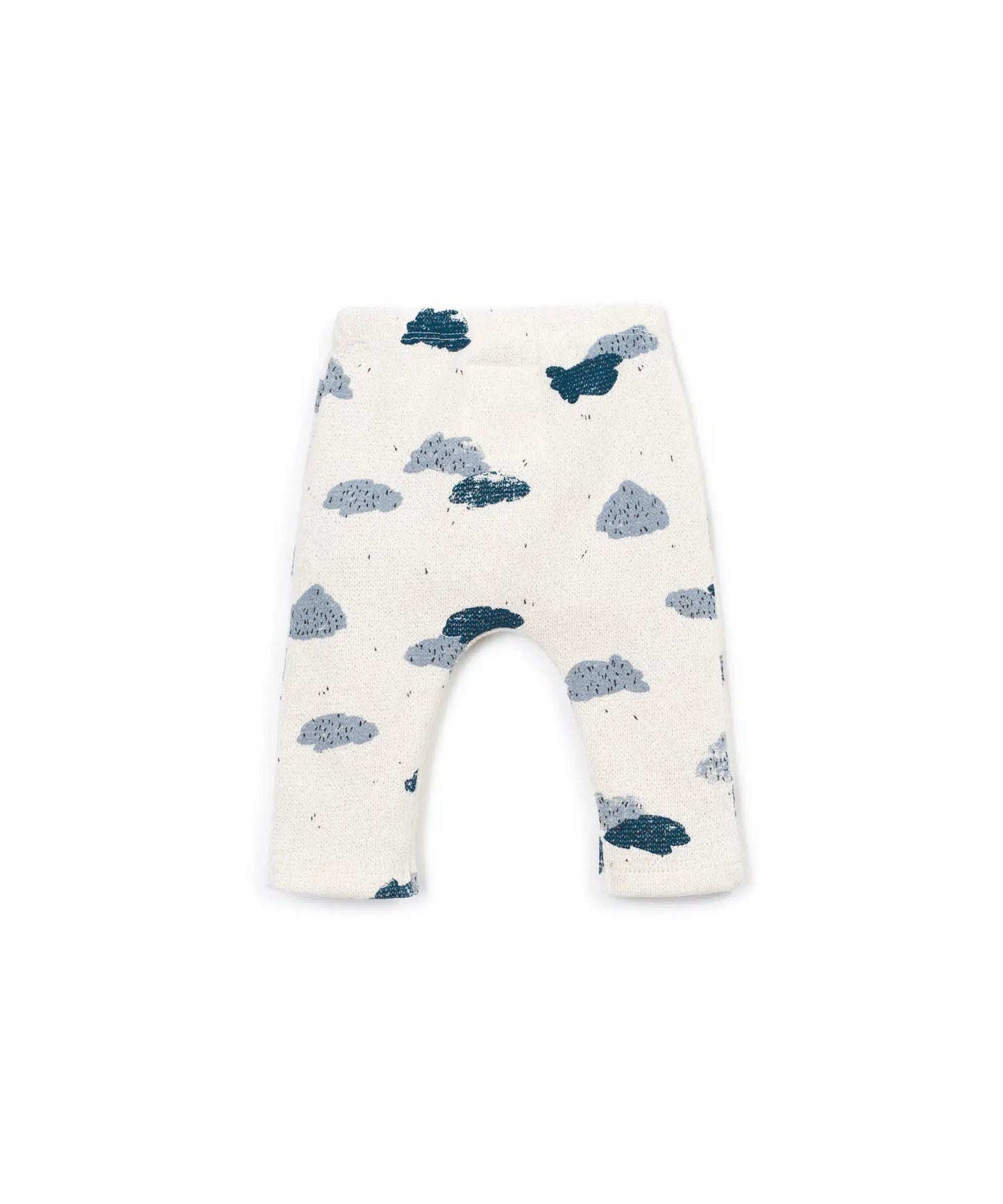 Leggings Bebé Algodón Crudos Nubes Azules de Play Up - vista trasera.