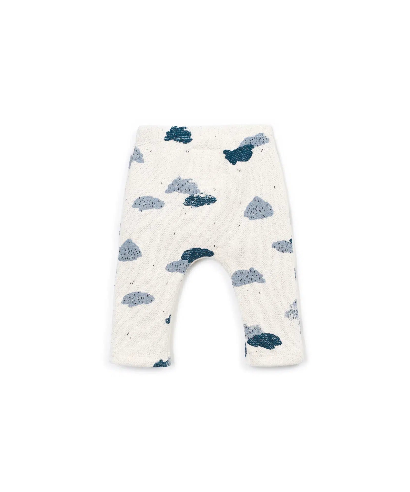 Leggings Bebé Algodón Crudos Nubes Azules de Play Up - vista trasera.