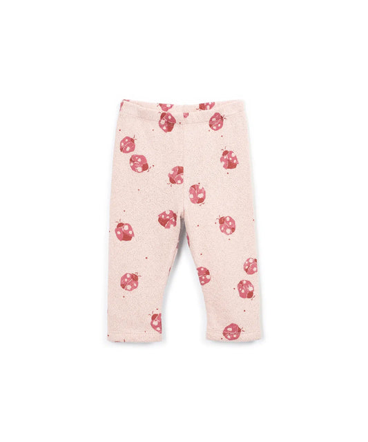 Leggings Bebé Algodón Rosas Frutas de Play Up - vista frontal.