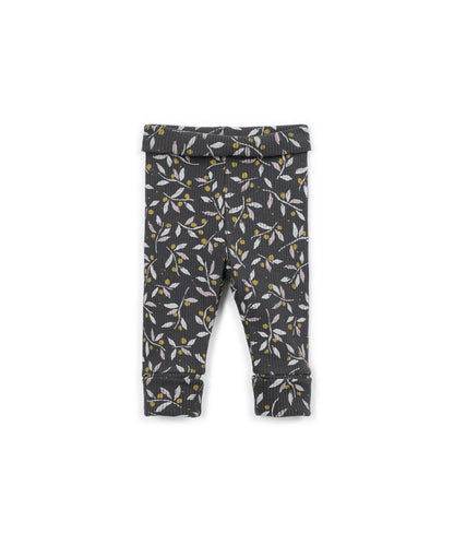 Leggings Bebé Algodón y Modal Gris Oscuro Floral de Play Up - vista frontal.