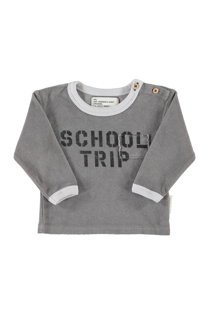 Camiseta Manga Larga de bebé gris con school trip de Piupiuchick.