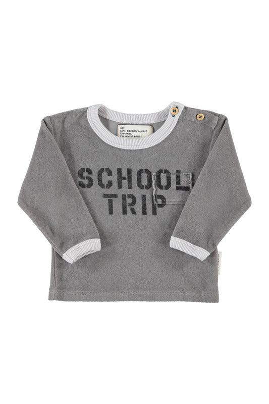 Camiseta Manga Larga de bebé gris con school trip de Piupiuchick.