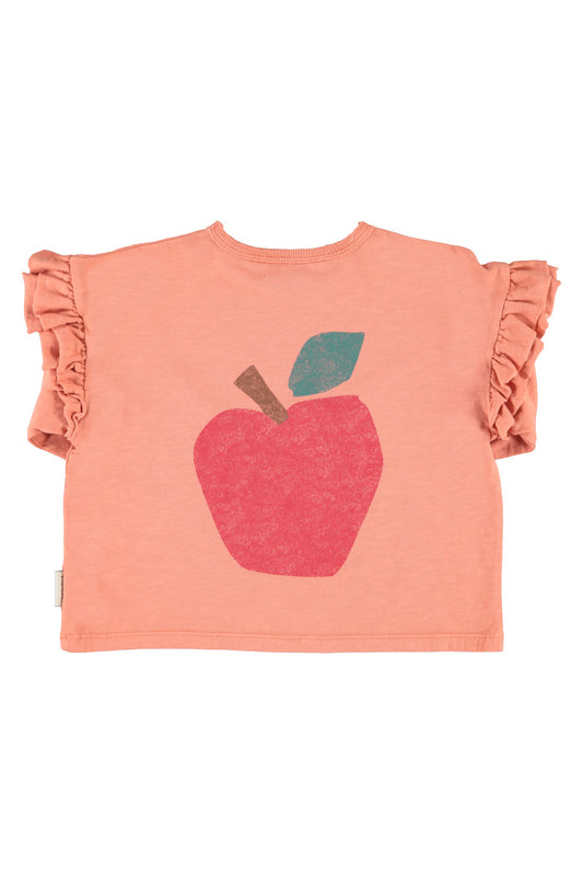 Camiseta Manga Larga de niña rosa con manzana de Piupiuchick.