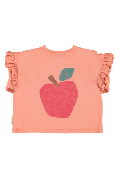 Camiseta Manga Larga de niña rosa con manzana de Piupiuchick.