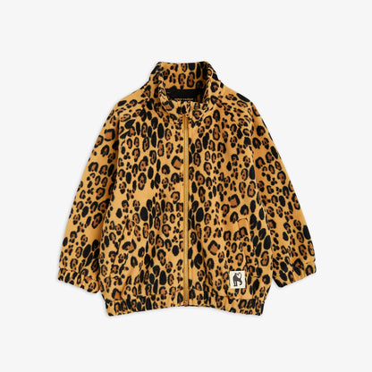 Chaqueta de niño beige leopardo, vista frontal.