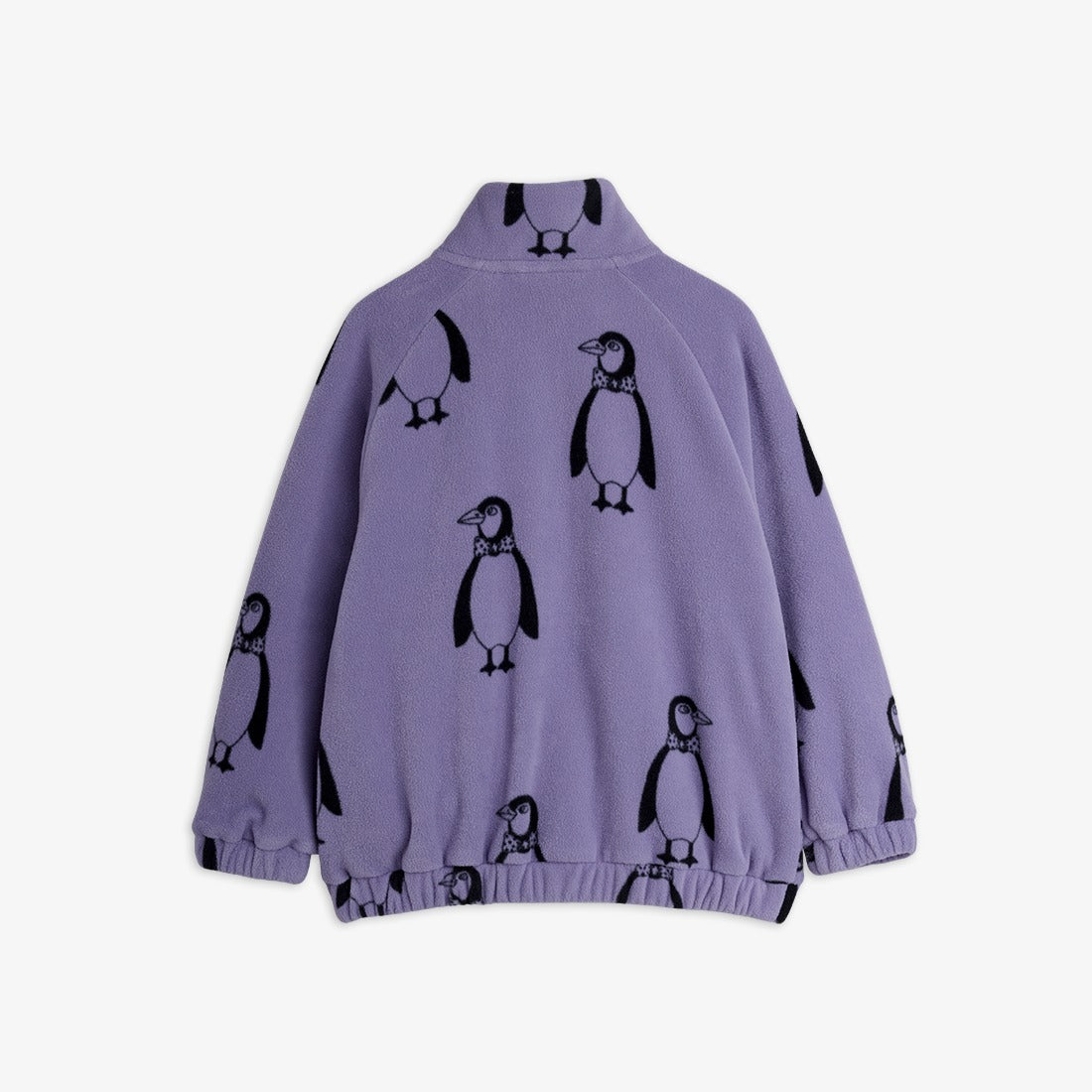 Parte trasera de la chaqueta de niño púrpura pingüinos.
