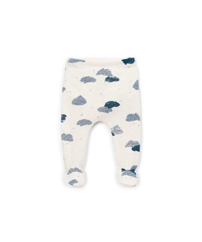 Pantalón Bebé Algodón Crudo Nubes Azules de Play Up - vista frontal.
