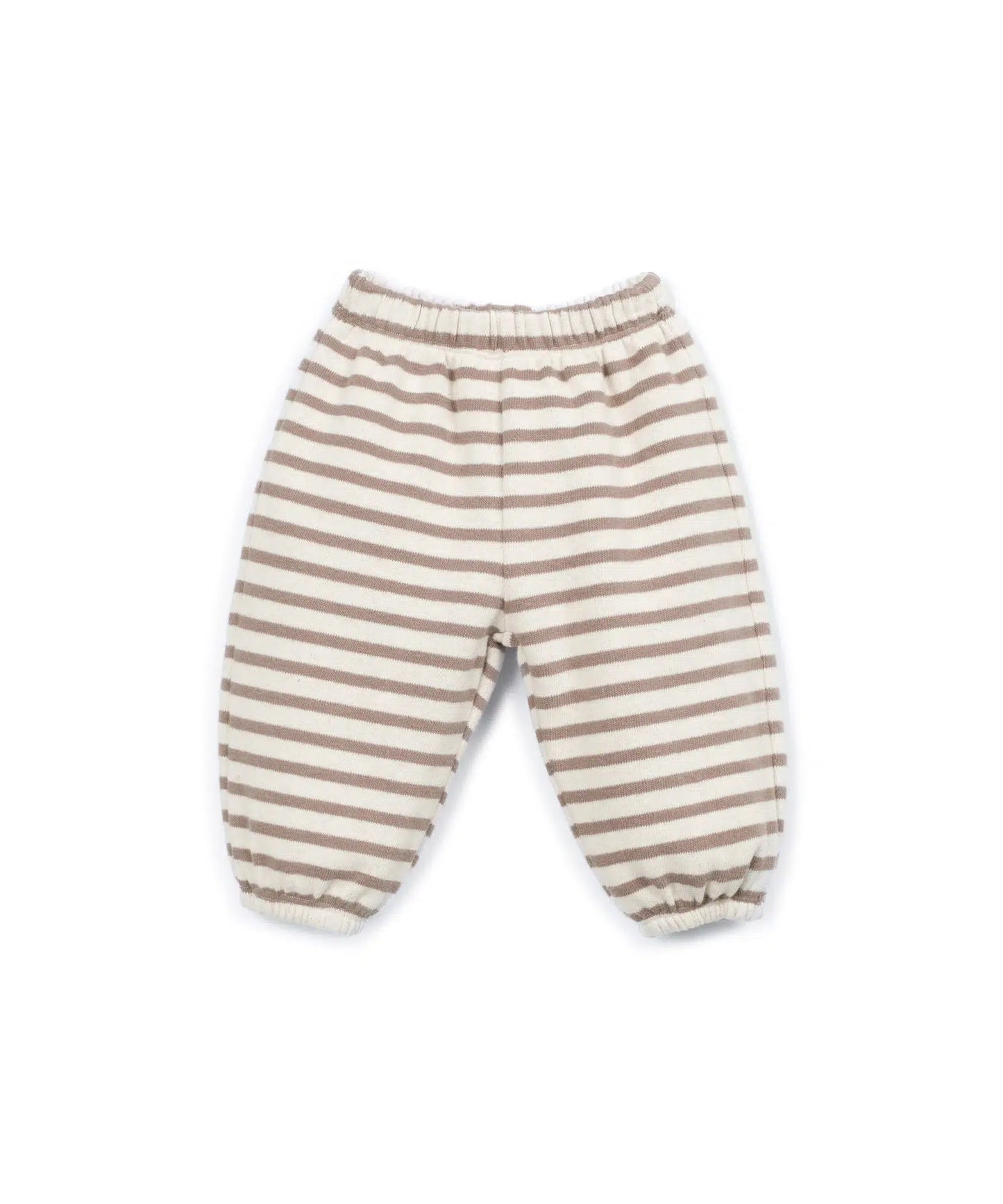 Pantalón Bebé Algodón Crudo Rayas Topo de Play Up - vista frontal.