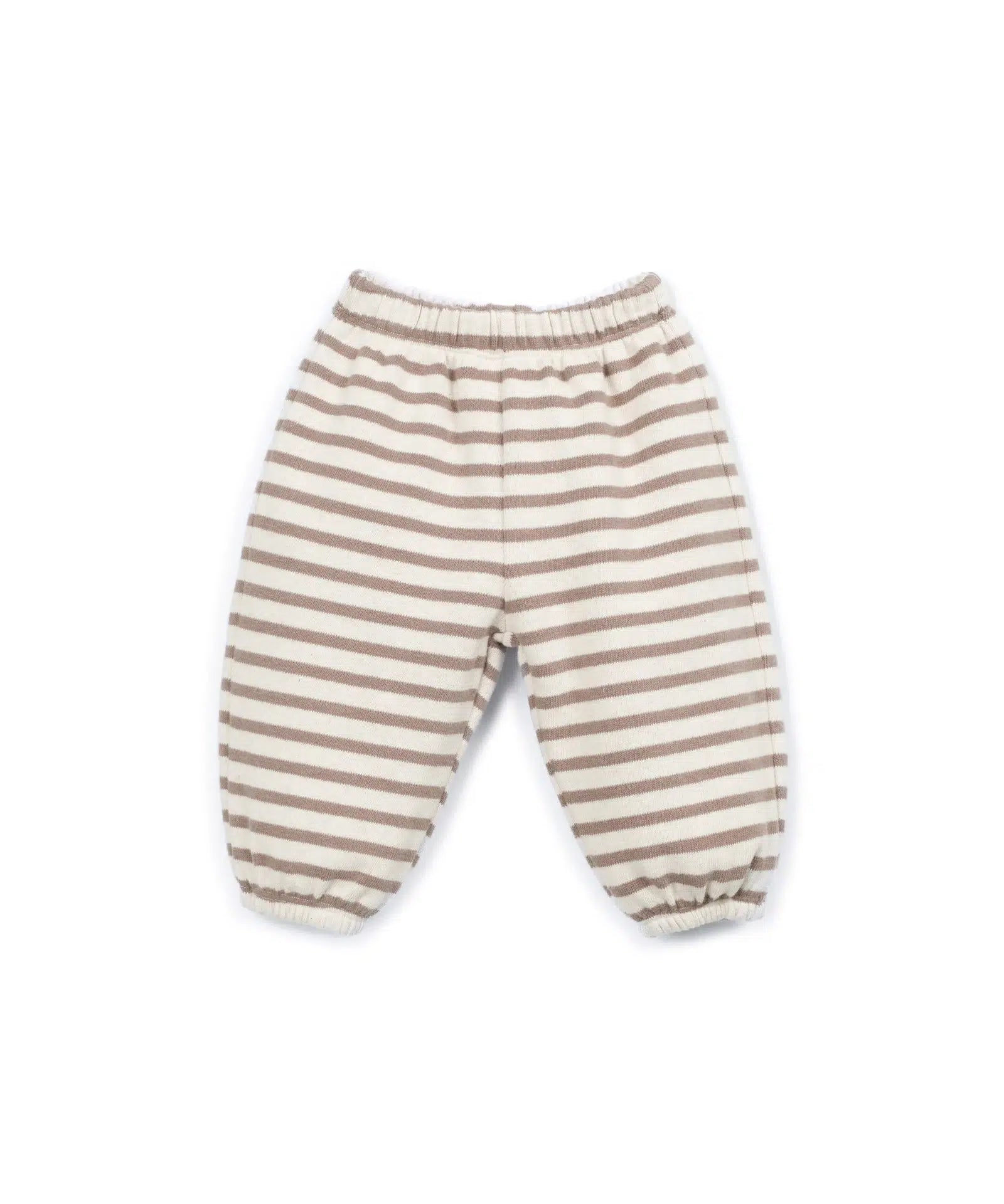 Pantalón Bebé Algodón Crudo Rayas Topo de Play Up - vista frontal.