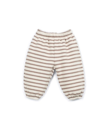Pantalón Bebé Algodón Crudo Rayas Topo de Play Up - vista frontal.