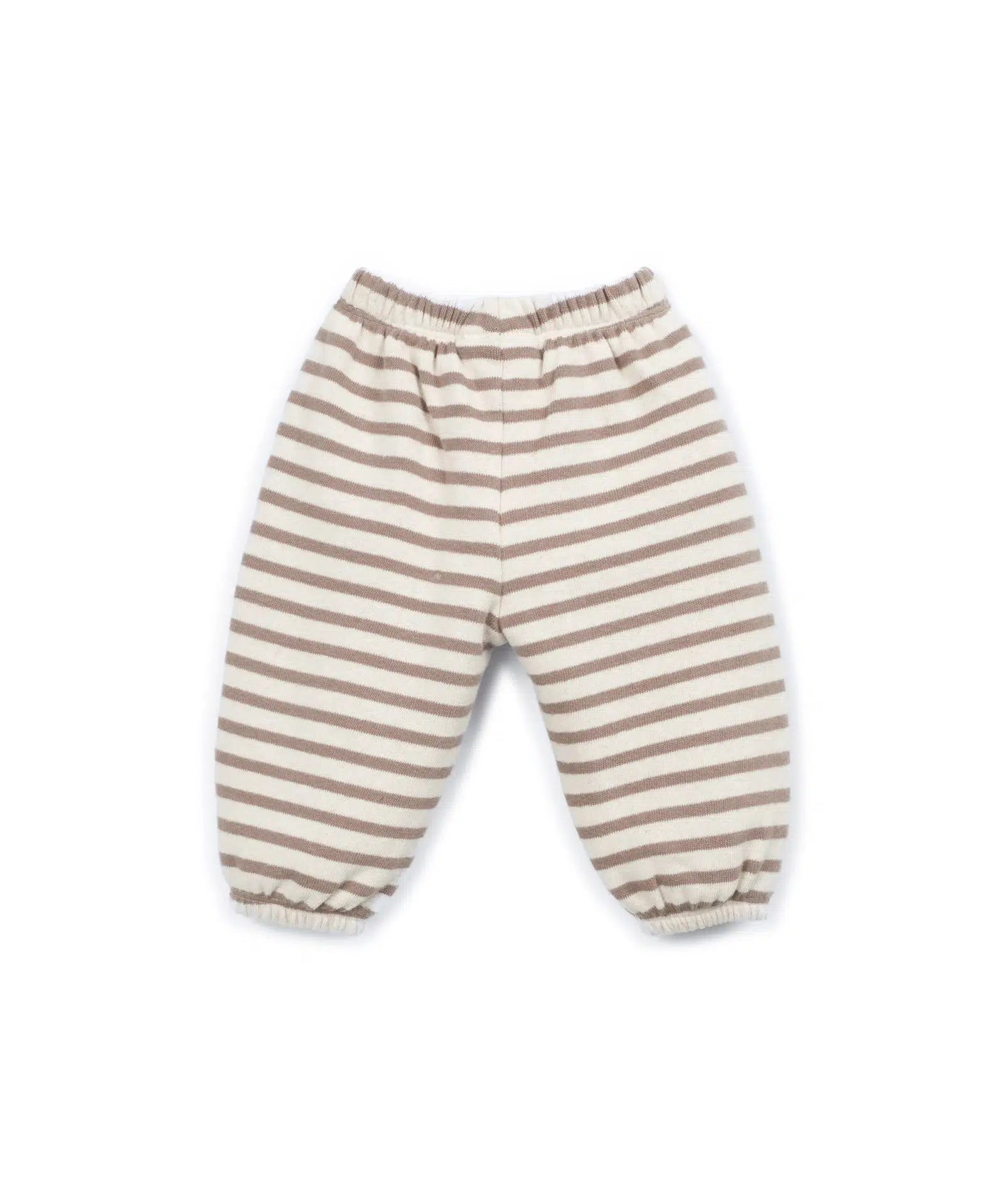Pantalón Bebé Algodón Crudo Rayas Topo de Play Up - vista trasera.