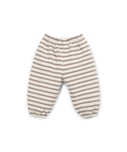 Pantalón Bebé Algodón Crudo Rayas Topo de Play Up - vista trasera.