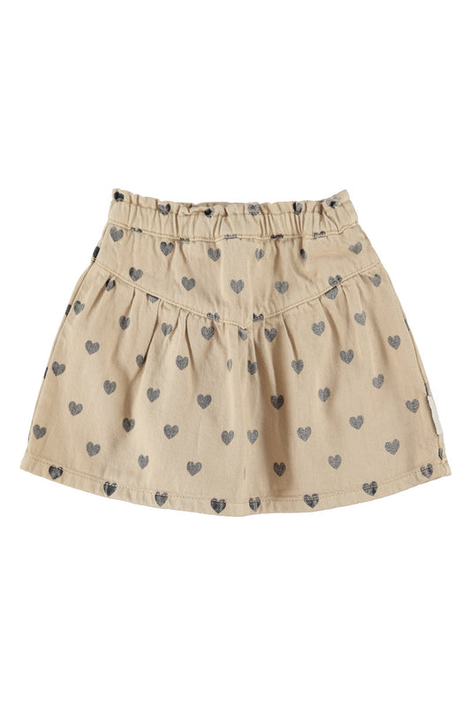 Falda de niña beige con corazones negros de Piupiuchick.