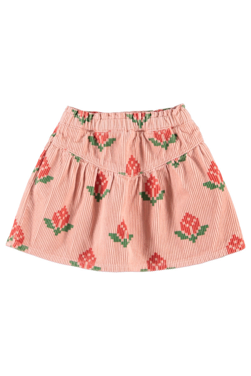Falda de niña rosa con flores grandes de Piupiuchick.