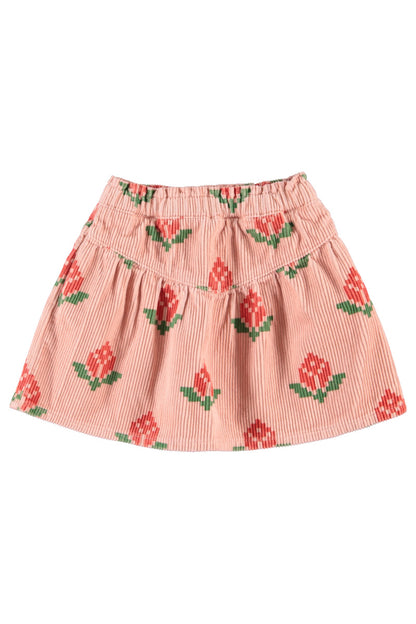 Falda de niña rosa con flores grandes de Piupiuchick.