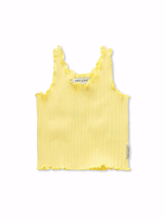 Camiseta amarilla de tirantes en canalé para niña de Sproet & Sprout.