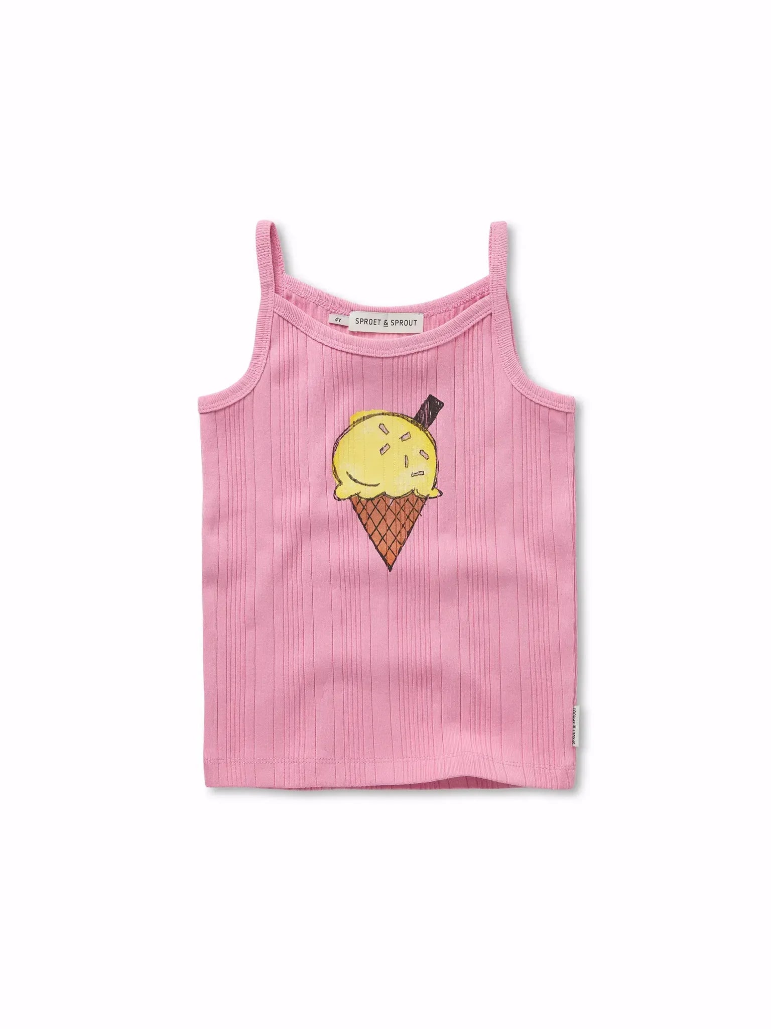 Camiseta rosa de tirantes para niña con helado de Sproet & Sprout.