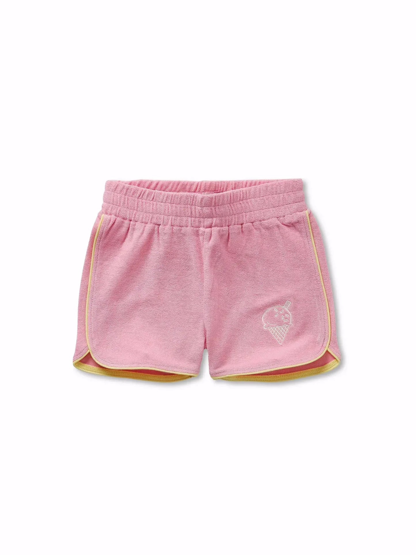 Pantalón corto rosa de niña con helado bordado de Sproet & Sprout.
