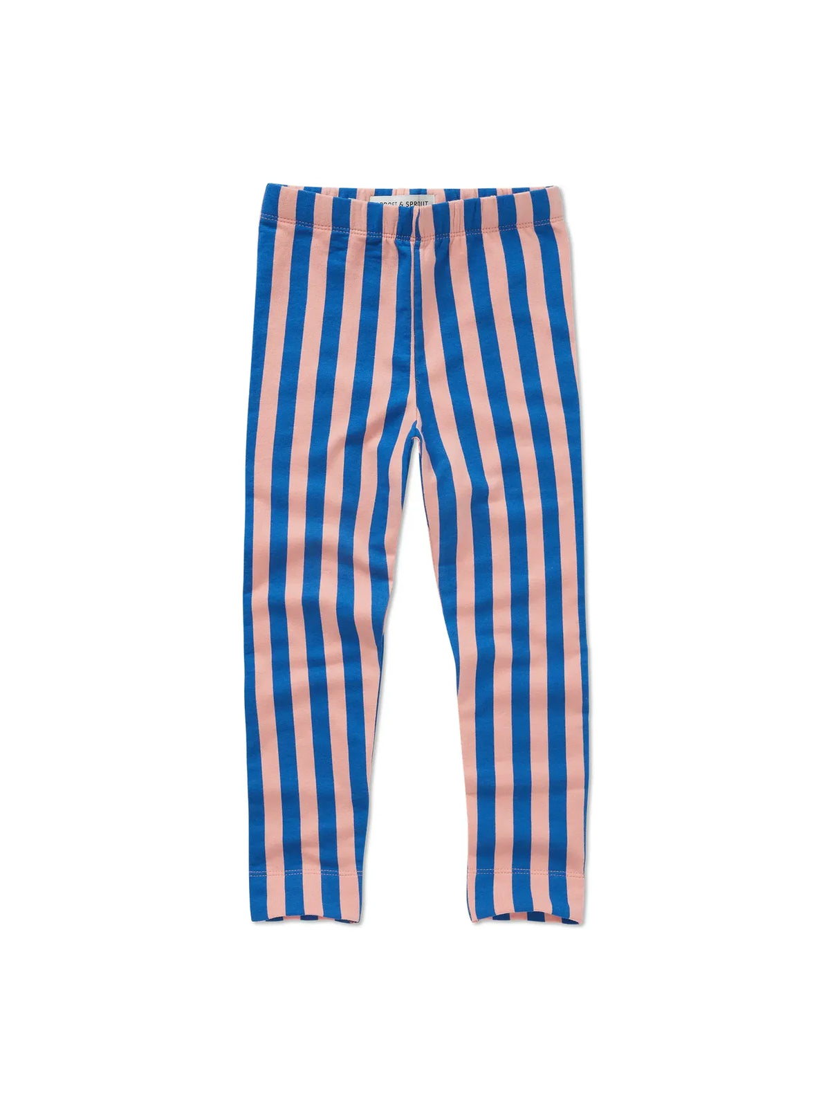 leggings de niña azul Rayas Rosas de Sproet & Sprout, vista frontal.