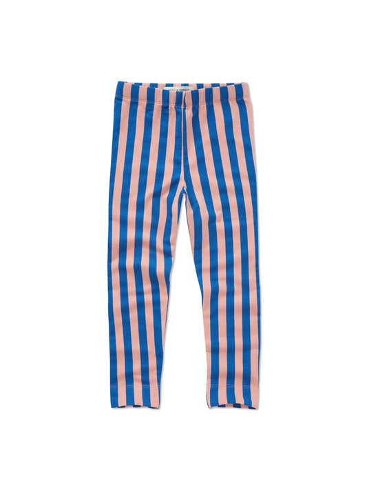 leggings de niña azul Rayas Rosas de Sproet & Sprout, vista frontal.