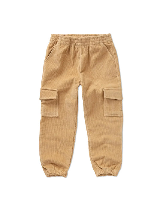pantalón de niño beige Pana Cargo de Sproet & Sprout, vista frontal.