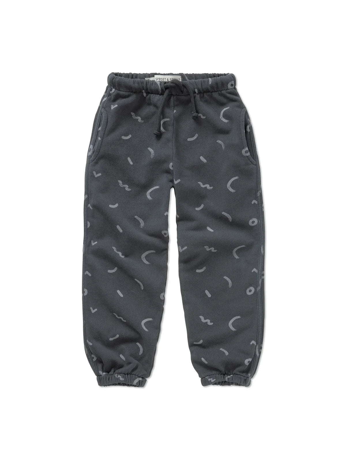 pantalón de niño negro lavado Pinceladas de Sproet & Sprout, vista frontal.