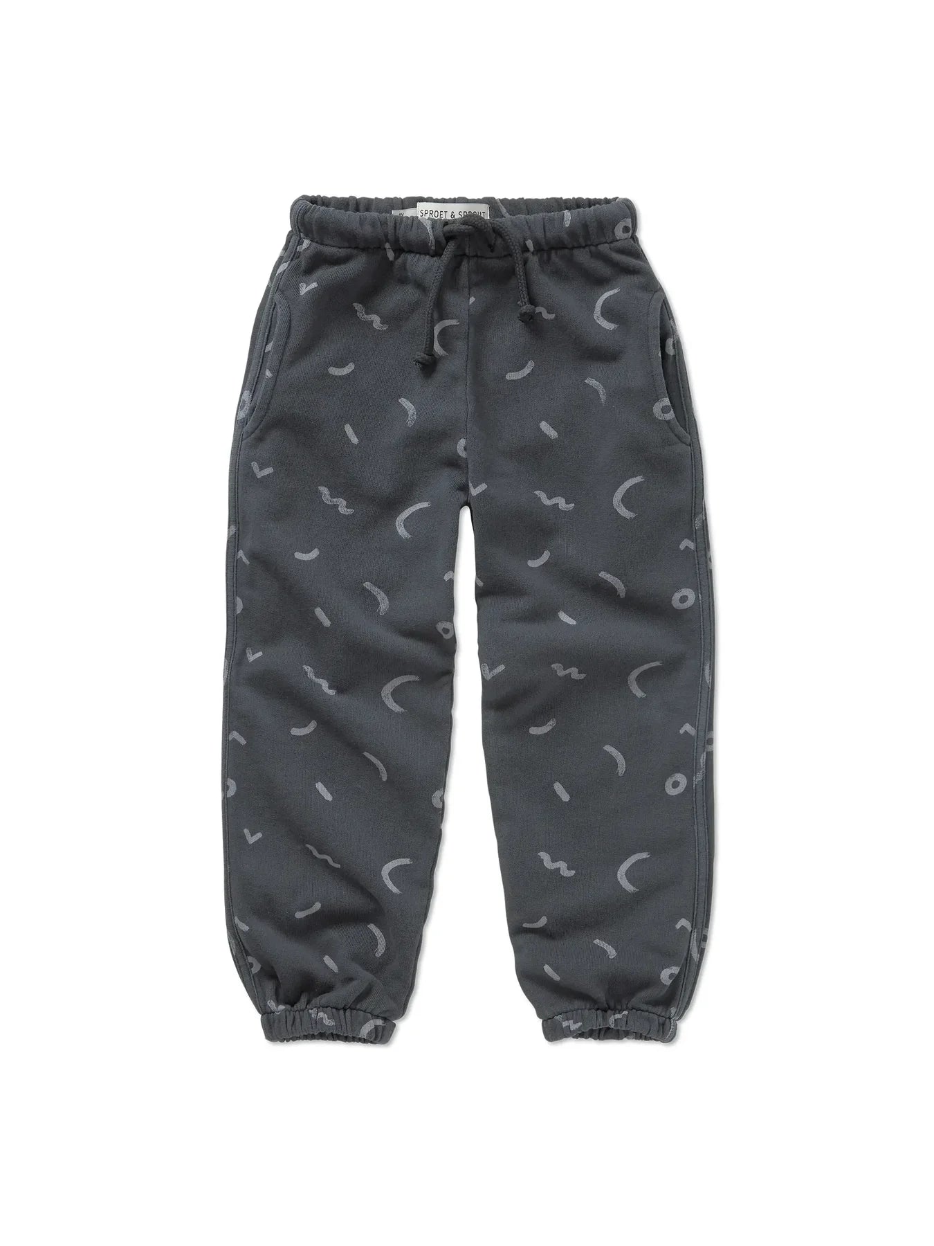 pantalón de niño negro lavado Pinceladas de Sproet & Sprout, vista frontal.