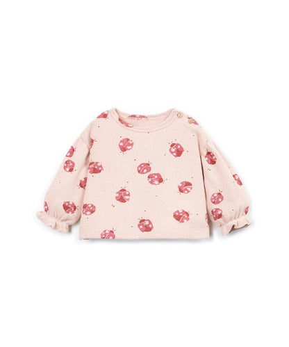 Sudadera Bebé Algodón Rosa Frutas de Play Up - vista frontal.