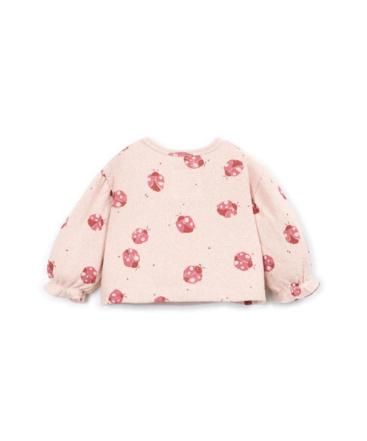 Sudadera Bebé Algodón Rosa Frutas de Play Up - vista trasera.