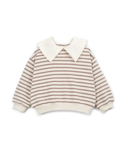 Sudadera Niña Algodón Cruda Rayas Topo de Play Up - vista frontal.