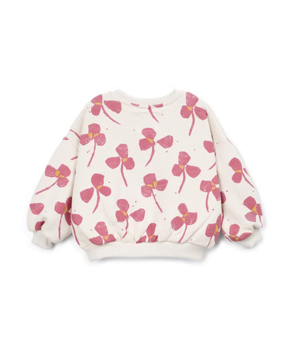 Sudadera Niña Algodón Orgánico Cruda Floral Rosa de Play Up - vista trasera.