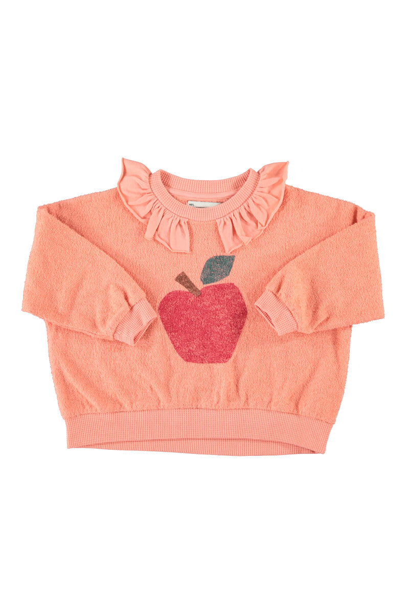 Sudadera de niña rosa con manzana de Piupiuchick.
