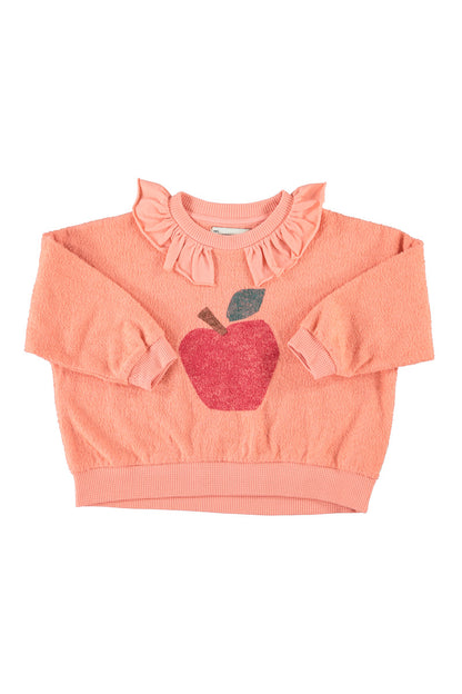 Sudadera de niña rosa con manzana de Piupiuchick.