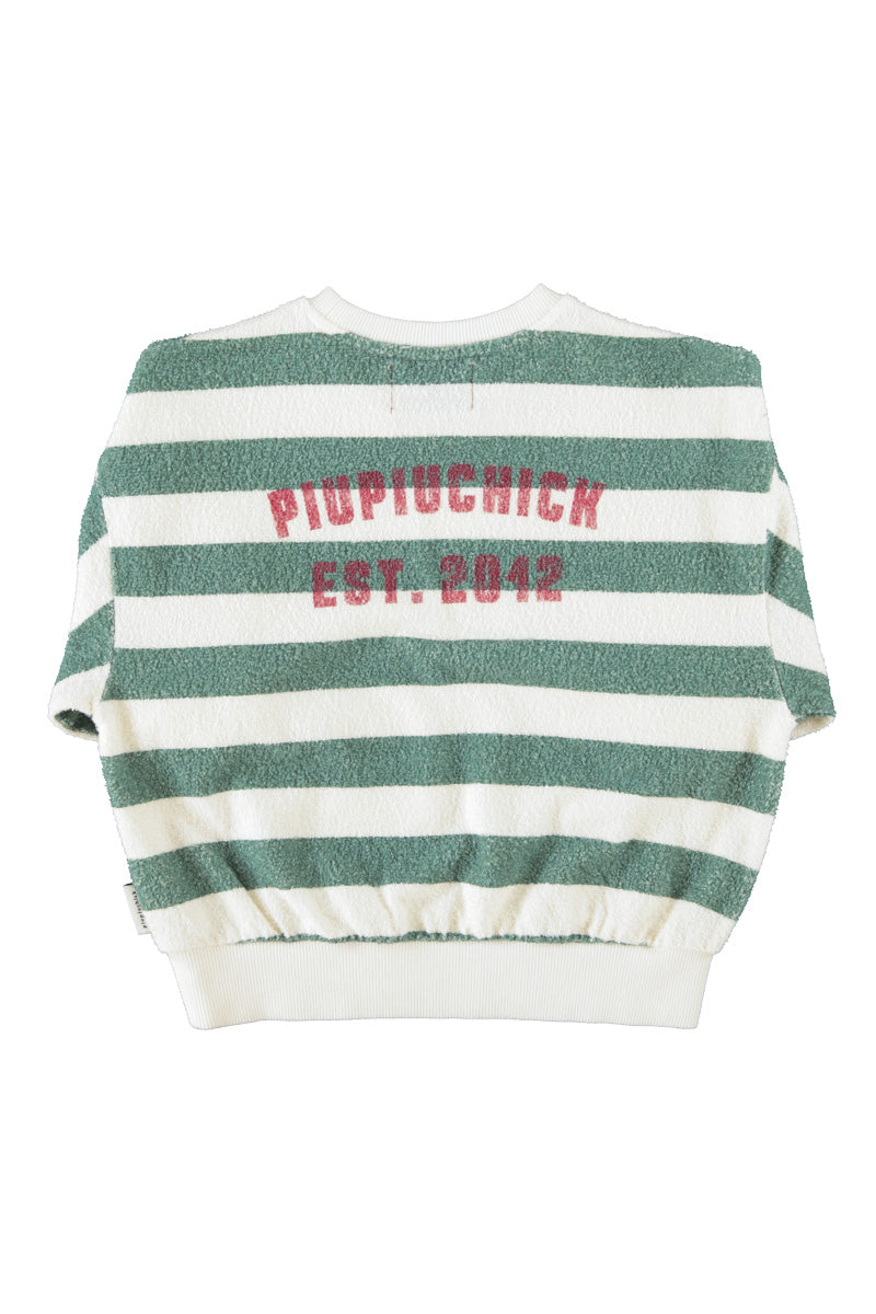 Sudadera de niño crudo y verde con rayas de Piupiuchick.