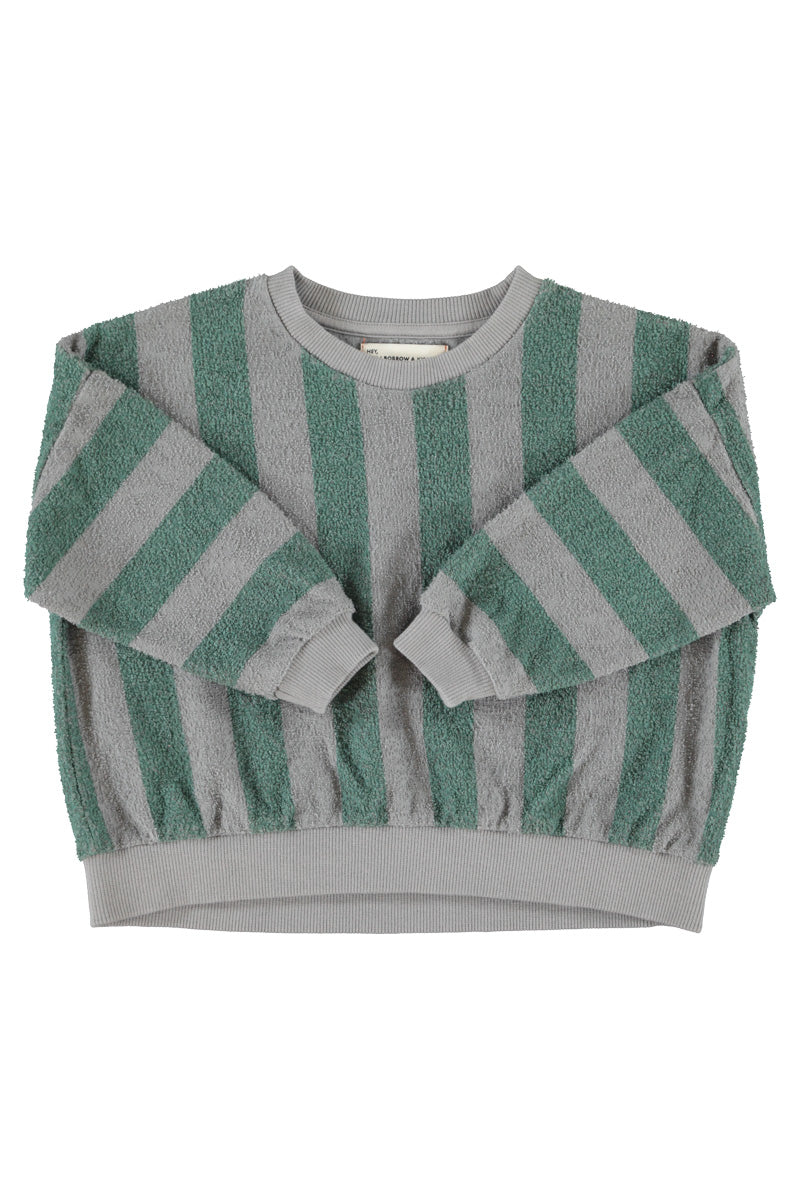 Sudadera de niño gris y verde con rayas de Piupiuchick.